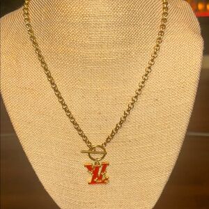 Red & Gold  Pendant Necklace